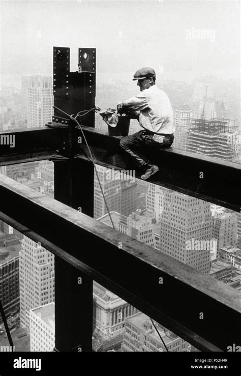 New York. Empire State Building during construction, 1930 Stock Photo - Alamy