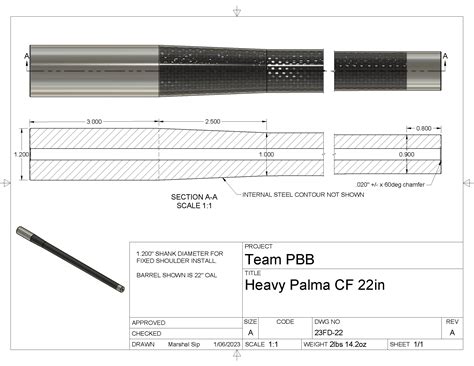 Carbon Fiber Blank 6 5mm 24 1 20 Heavy Palma Preferred Barrel Blanks