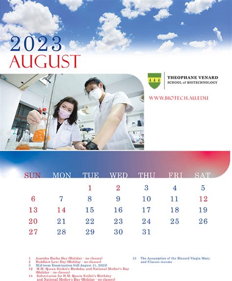 Au Calendar 2023 For The Au Community Assumption University Of Thailand