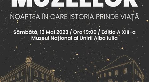 Noaptea Muzeelor Noaptea în care istoria prinde viață Ediția a XIII a