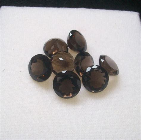 13mm Smoky Faceted Round Gemstone Natural SMOKY QUARTZ Round Etsy