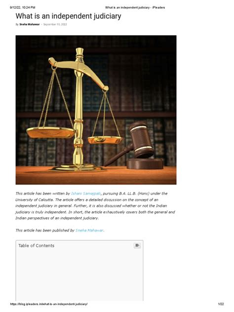 What Is An Independent Judiciary - IPleaders | PDF | Supreme Court Of ...