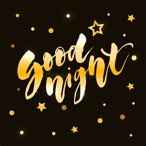 Good Night Lettering Calligraphy Vector Text Phrase Typography Gold