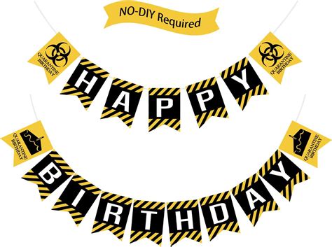 Happy Quarantine Birthday Banner Keep Social Distancing