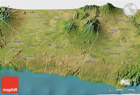 Satellite 3D Map of Kab. Blitar