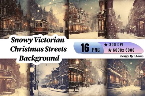 Snowy Victorian Christmas Streets Graphic by Aamo · Creative Fabrica