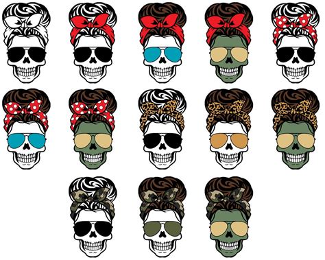 Messy Bun Svg Bundle Svg Mom Life Svg Messy Bun Skull Svg Etsy