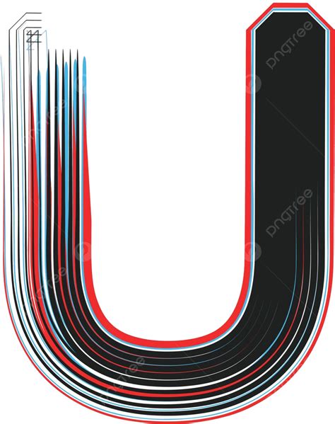 الخط التوضيح الحرف U شكل طباعة ناقلات المتجه شكل مطبعة المتجه Png