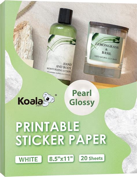 Koala Pearl Glossy Sticker Paper For Inkjet And Laser Printer 20