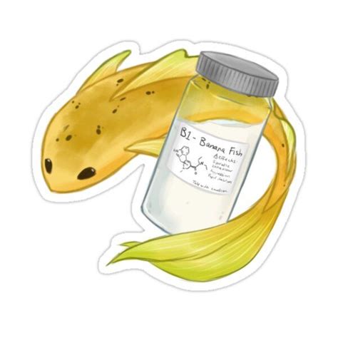 Banana Fish Sticker For Sale By Hashedscribe Banana Art Fish