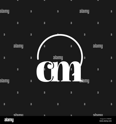 CM Logo Initials Monogram With Circular Lines Minimalist And Clean