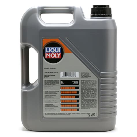 Liqui Moly 3707 5W 30 Top Tec 4200 Longlife III Motoröl 5l Kanister