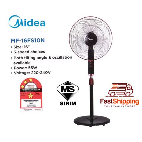 MIDEA 16 INCH STAND FAN MF 16FS10N Shopee Malaysia