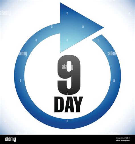 9 day Turnaround time (TAT) icon. Interval for processing, return to ...