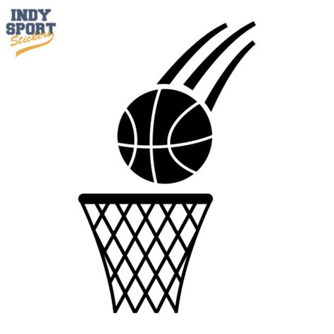 Basketball Silhouette with Basketball Net - Indy Sport Stickers ...