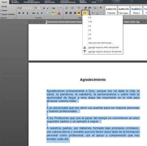 Como Poner Interlineado En Word