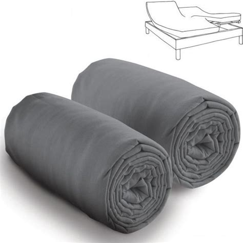 Double Drap Housse Sp Cial Matelas Double Gris Fonc X X Les