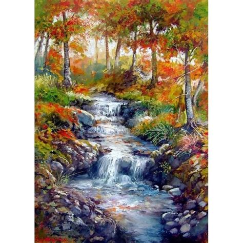 D Diamond Painting Complet Rivi Re Foresti Re Diamant Kit Paysage