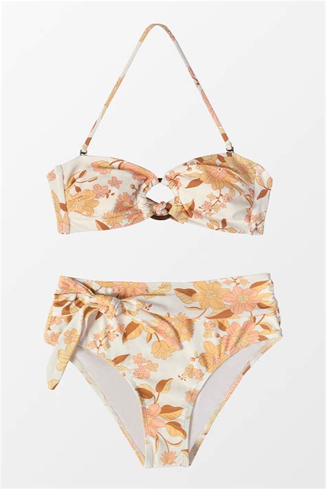Cassie Floral O Ring Halter Bikini