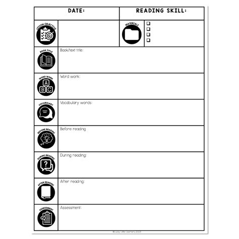 Reading Lesson Plan Template - Lucky Little Learners