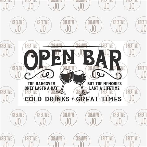 Open Bar Sign Svg Vintage Bar And Lounge Sign Svg Cold Drinks Great