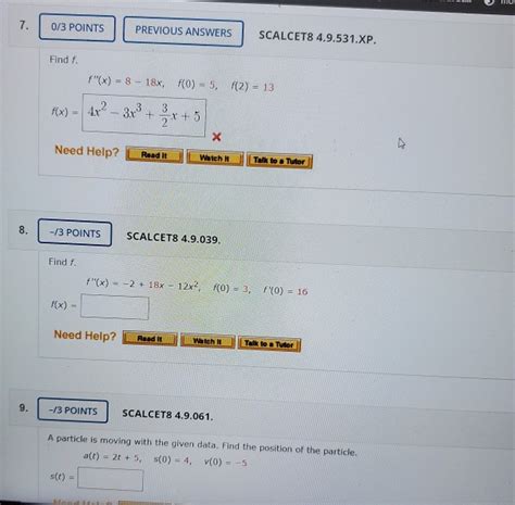 Solved UDHU 7 0 3 POINTSPRE PREVIOUS ANSWERS SCALCET8 Chegg