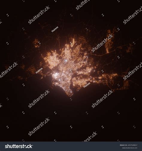 Karachi Pakistan Street Lights Map Satellite Stock Illustration ...