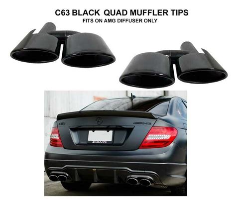 C Black Muffler Quad Dual Tips Exhaust C C C C Etsy