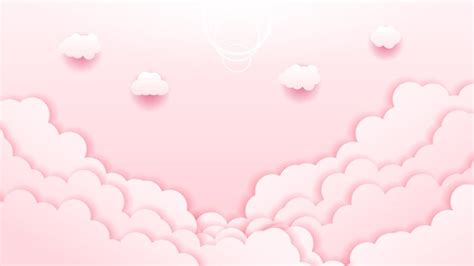 Un Fondo Rosa Con Nubes Y Las Palabras Nubes Vector Premium