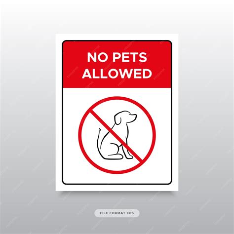 premium vector printable flat design warning  pets allowed design