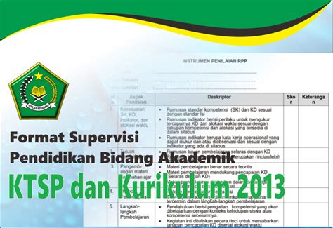 Format Supervisi Pendidikan Bidang Akademik Ktsp Dan K 13 Info Guru