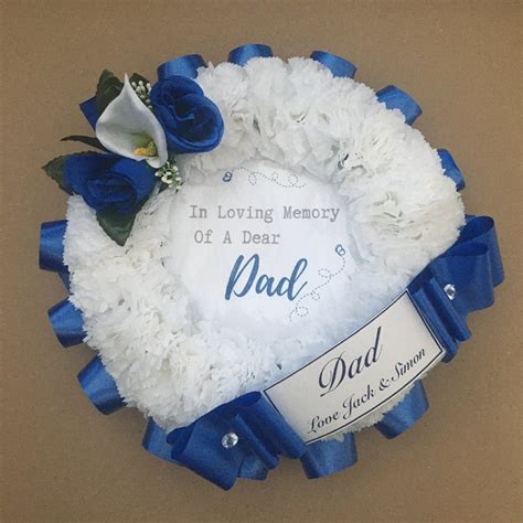 Dad Funeral Flower Wreath Made From Artificial Silk Flowers Etsy Uk