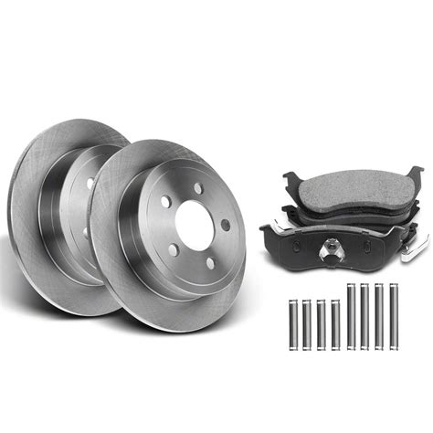 Jeep Wrangler Solid Brake Rotor And Pad Kit Rear 03 06 Jeep Wrangler