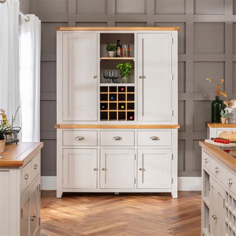 Downton Grey Triple Kitchen Larder Pantry Cupboard The Furniture Market