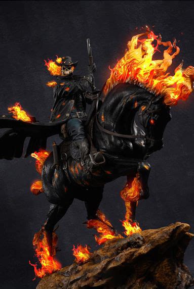 Cowboy Ghost Rider 1/4 Scale Custom Statue - Unboxing Bros