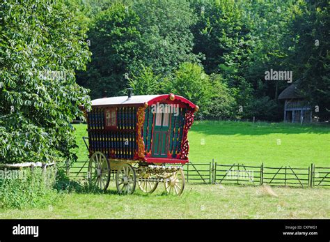 The Gypsy Caravan At The Weald And Downland Open Air Museum Stock Photo