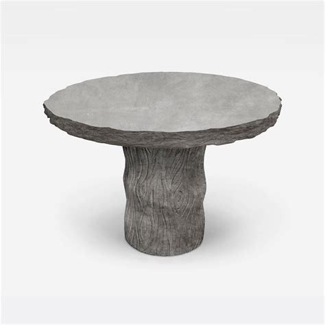 Faux Bois Concrete Round Dining Table Mecox Gardens