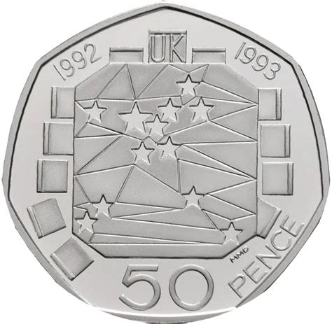 Großbritannien 50 Pence 1992 Präsidentschaft im Europäischen Rat