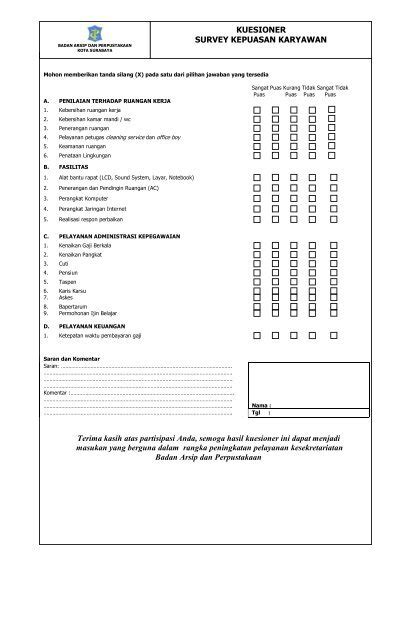 Detail Contoh Form Survey Kepuasan Pelanggan Koleksi Nomer 5