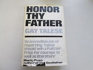 Honour Thy Father By Talese Gay Good Hardcover Goldstone Rare Books