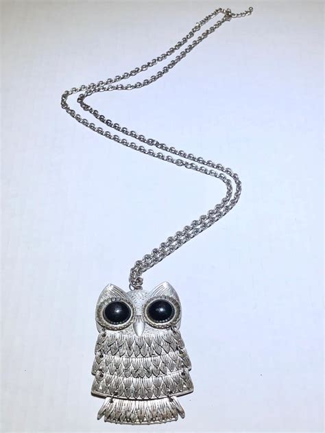 Sold At Auction Vintage Articulating Owl Pendant Necklace