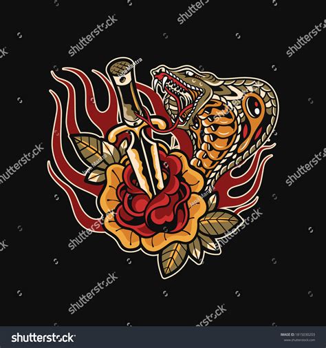 rose snake tattoo 7