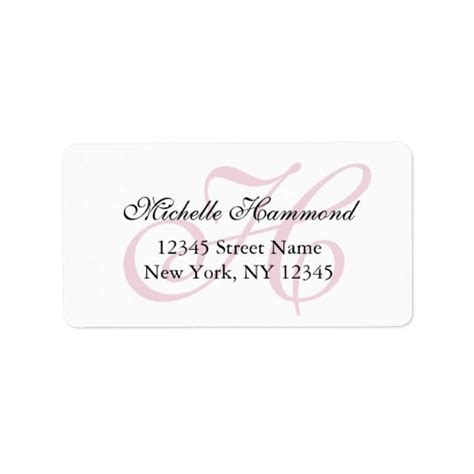 Personalized stylish name monogram address labels | Zazzle