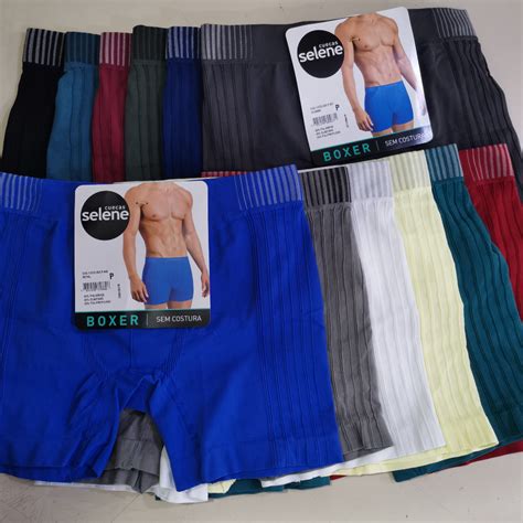 Kit De Cueca Boxer Selene Sem Costura Cintura Mais Alto Pernas Mais