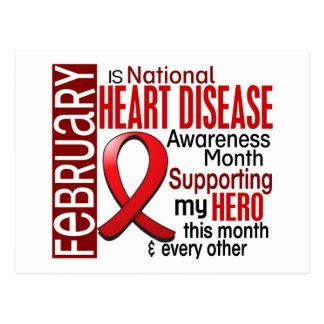 Heart Disease Awareness Month Ribbon Postcards | Zazzle