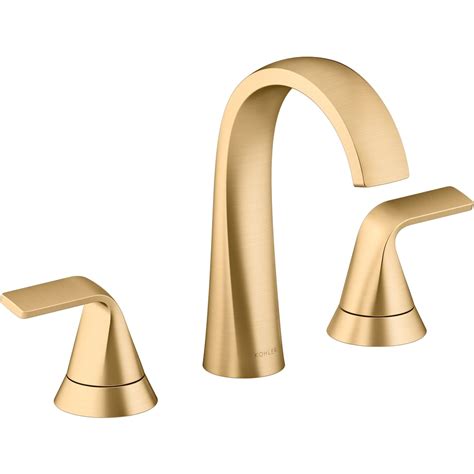 Kohler Cursiva Widespread 2 Handle Bathroom Sink Faucet In Gold The Home Depot Canada