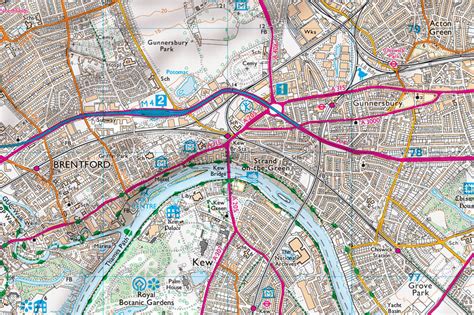 Map Poster - London Ordnance Survey Explorer Map with Hillshading from ...