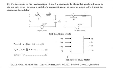 Solved Q1 Use The Circuits In Fig 1 And Equations 12 And 3