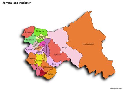 Jammu And Kashmir Map With Districts