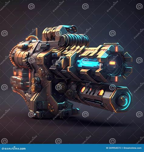 Abstract Futuristic Gun Concept for Art Design Stock Illustration ...